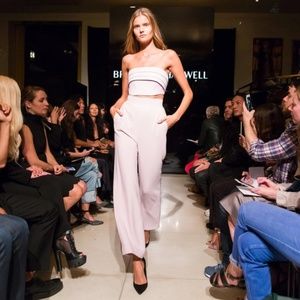 Brandon Maxwell Pants and Cropped Top Set - Blush